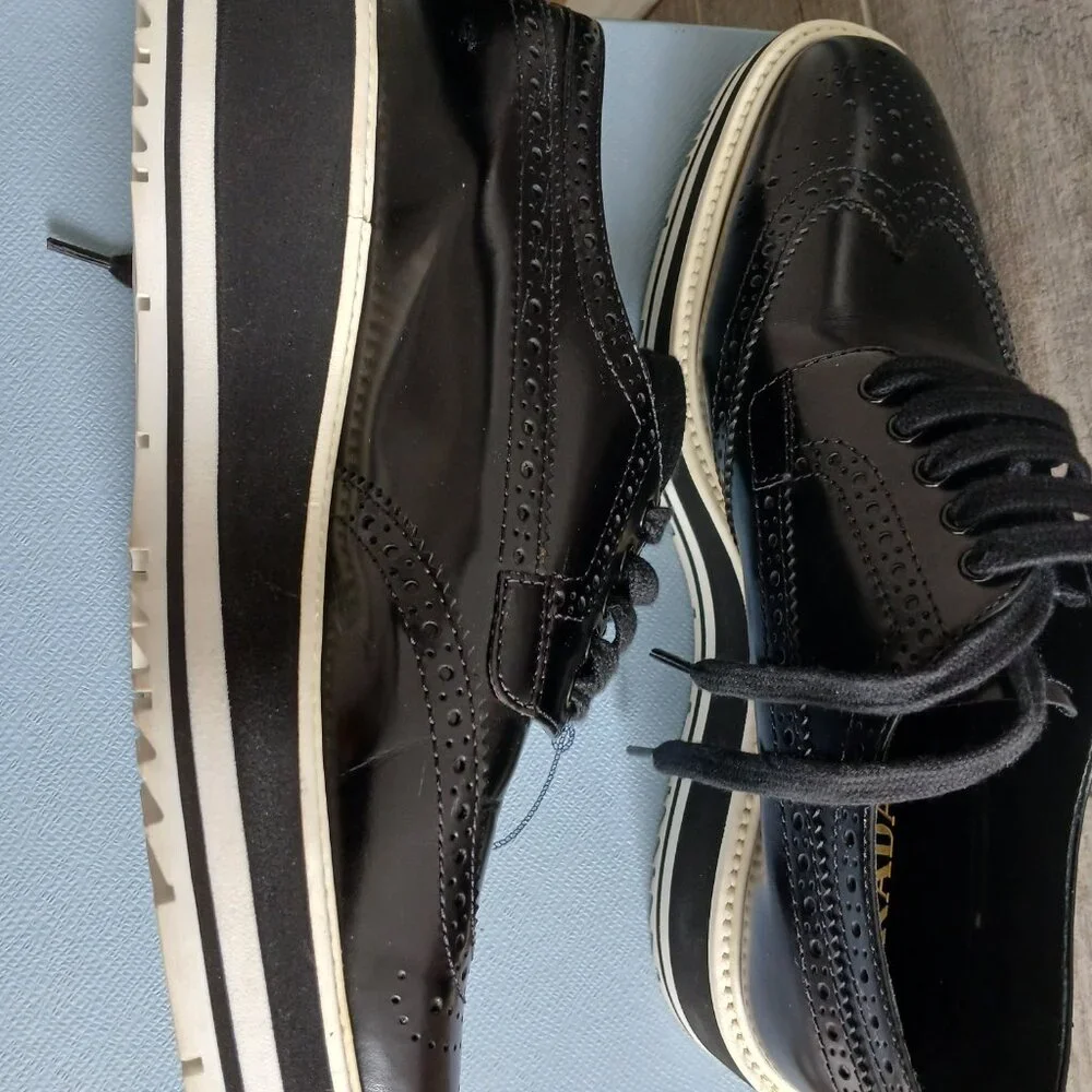Prada Wingtip Oxford Platform shoes. - Picture 7 of 10